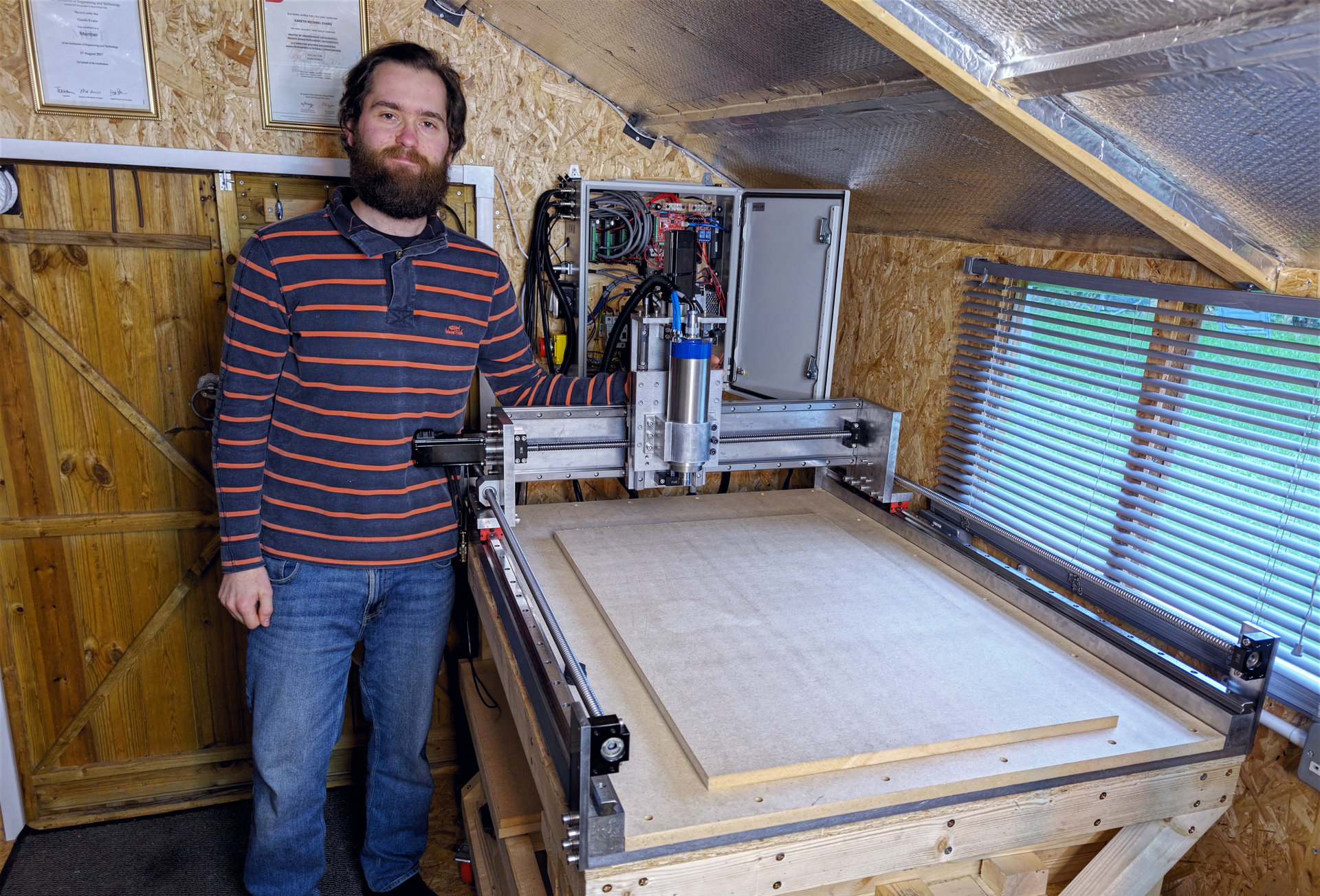 Gareth with one of the workshop machines